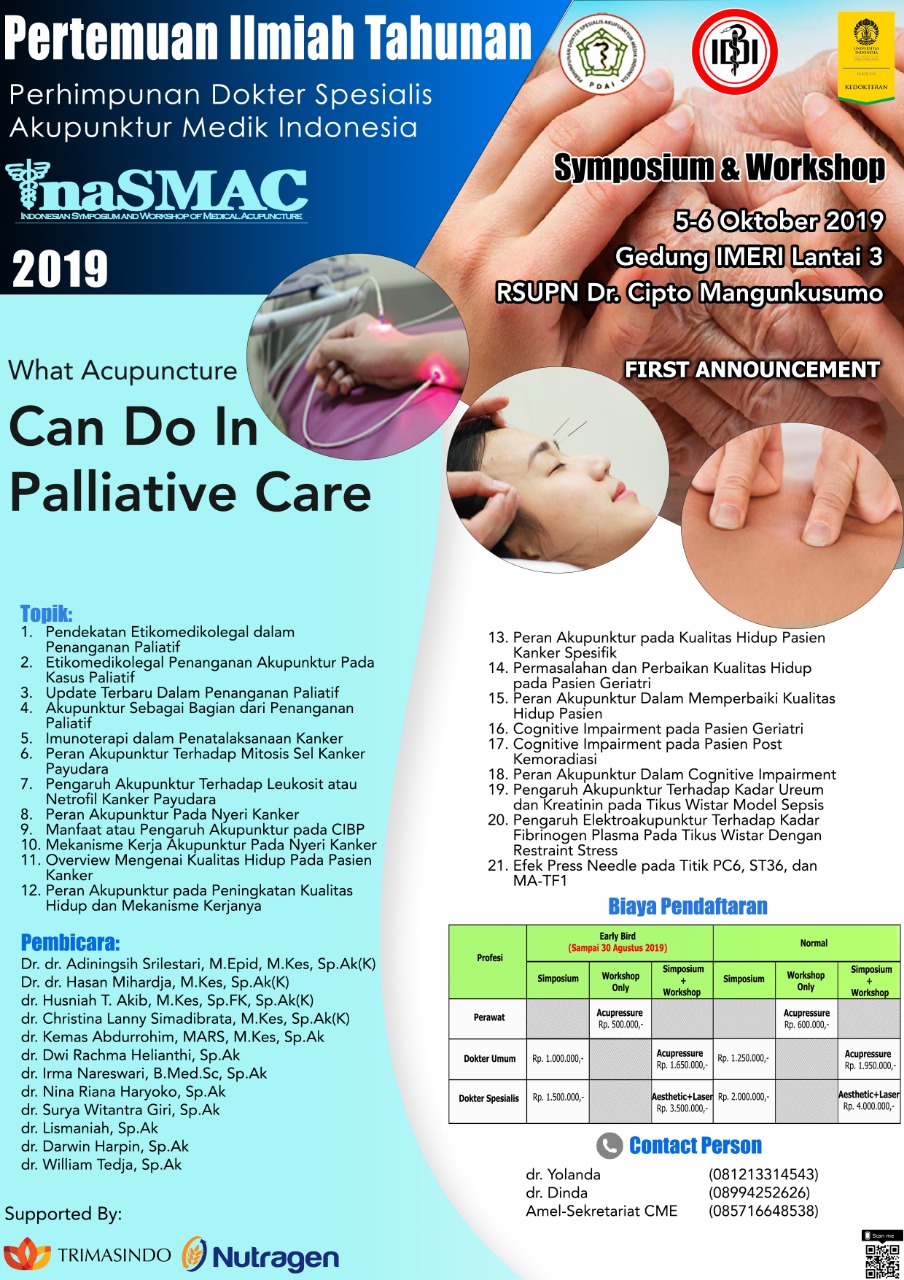 PIT PDAI - INASMAC 2019 - Perhimpunan Dokter Spesialis Akupunktur Medik Indonesia PIT PDAI - INASMAC 2019 - Perhimpunan Dokter Spesialis Akupunktur Medik Indonesia